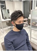 センターパート 縦落ちツイストスパイラル
