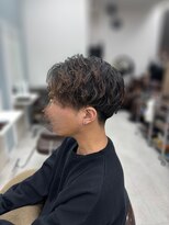 ジパングオム 押上店(Zipangu HOMME)&nbsp;センターパート/くせ毛を活かすスタイル/メンズカット/押上