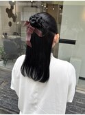 ハーフアップスタイル/カチモリヘア