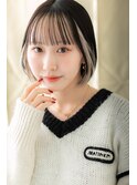 □ミストバングインナーカラー黒髪小顔ボブ401-2越谷10代20代