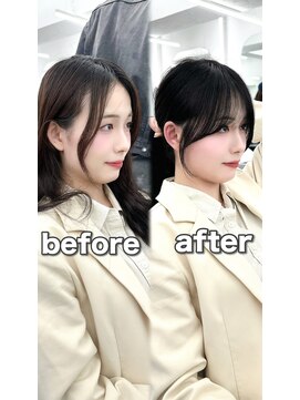 アマトウキョウ アユンチェ(AMA TOKYO×AYUNCHE) 前髪顔まわり韓国ヘアレイヤーカットサイドバンク2wayバンク韓国