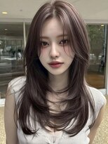 ノイズ キョウト(NOISM Kyoto) デザインカラー/レイヤーカット/ウェットヘア/オリーブベージュ