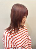 小顔大人可愛い外ハネシルキーベージュミディ20代30代40代