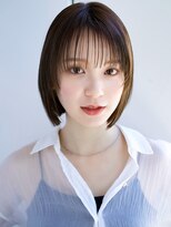 エインアンリー 明治神宮前(AIN.ANLY.) 5ぱっつん前髪流し前髪鎖骨ミディアムボブ耳かけボブパーマ小顔