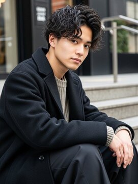 デバイス バイ フレイムス 越谷(DEVICE by Frames) メンズカット/爽やかに動くフェザーパーマ/センターパート/越谷