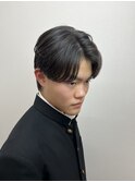 センターパート　ニュアンスパーマ　
