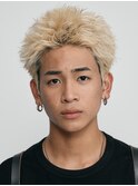 仙台ハイトーン刈り上げないスパイキーショートブリーチカラー