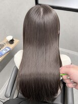 リノア 西梅田 福島(Linoa) ラベンダーアッシュ×美髪縮毛矯正の艶ストレート