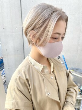 エミス バイ メルト 吉祥寺(emis by melt) 【堀惠】ホワイトベージュ　ダブルカラー　ハンサムショート