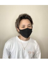クレオ 片江店(CREO) デザインカラー前髪あげ暗めカラーメンズカット