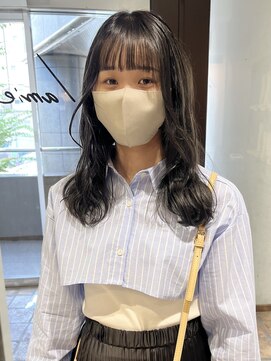 ラミエバイメルト 下北沢(lamie by melt) オリーブベージュ透明感カラーシースルーバング顔まわりレイヤー