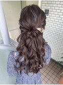 ハーフアップ ふんわりハーフアップ フェミニン 巻き髪