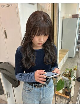 ナンバー アンフィール 渋谷(N° anfeel) 髪質改善透明感くすみベージュラベンダーカラーパーマ風巻き