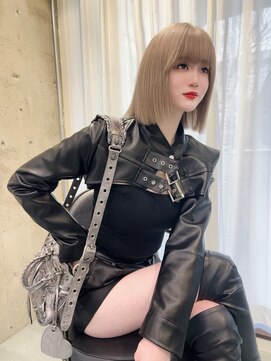 リリー(Lilley) 【lilley 稲永麻衣】切りっぱなしボブ+ブリーチ+天神韓国ヘア