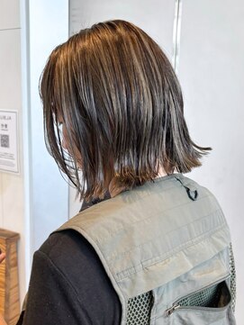 アルバム 銀座(ALBUM GINZA) くすみベージュオリーブカラー秋色イメチェン前髪_ba528461