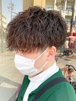 エルマーク 京橋(L-MARK)&nbsp;スパイラルパーマツイストパーマアップバング短髪メッシュ