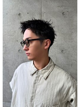 トゥイン 八王子(TWIN) /短髪パーマメンズスパイキーショートブルーブラック