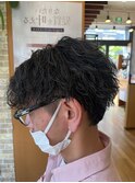 大人ビジネスmen'sナチュラルパーマセンターパート札幌美容室