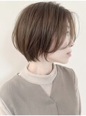 say.ショートボブひし形ショートオリーブヘーゼルグレージュ