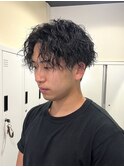 MEN’S HAIR/縦落ちパーマ/刈り上げセンターパート/茅ヶ崎