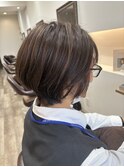 ノンジアミンカラーハイライト丸みショート