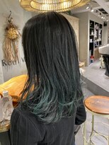 ロリム(RorriM)&nbsp;グラデーションカラー　スモークグリーン　ダブルカラー