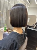 まとまるボブ　平行ボブ　韓国ボブ　縮毛矯正ボブ　地毛風