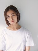艶ブラウン　シンプルスリークボブ