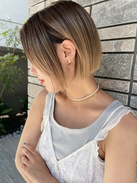 トルネード(TORNADO) 海外ヘア ハイライトバレイヤージュ プラチナベージュボブ t923