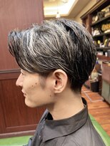 ブロートーキョー(BroTokyo)&nbsp;MEN"Sツーブロック白髪メッシュbarberメンズカット　銀座/床屋