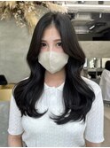 #50/黒髪/ボブルフ/ネビージュ/小顔/ワンレン/髪質改善/原宿