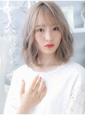 外国人風ハイトーンカラーシースルーバングh4越谷20代30代40代