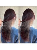 ホワイトベージュインナーカラー