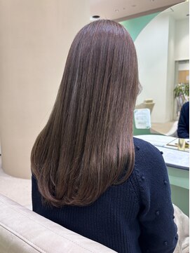 グレージュブラウンカラー×縮毛矯正  