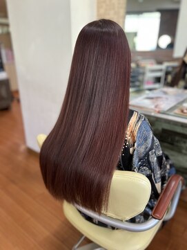 アークスヘアー ブリーチなし大人可愛いマロンブラウン似合わせ耳かけボブ