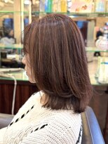 キャラ 池袋本店(CHARA)&nbsp;白髪ぼかしハイライト◎ミディアムレイヤー【池袋/メッシュ】
