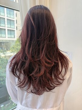 バイオレット 表参道店(Violet) 大人ロングレイヤーワンカールレイヤーチェリーレッド
