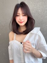 Moalana 名古屋 栄/髪質改善/縮毛矯正/レイヤー【モアラナ】 ダークパープル/ボブ/オリーブベージュ/ブリーチなし/名駅