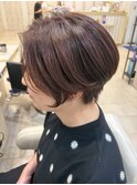40代50代60代絶壁解消ショートヘアピンクベージュ脱白髪染め