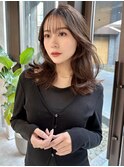 ミディアムレイヤーカット 韓国ヘア ワンホンヘア 顔周りカット