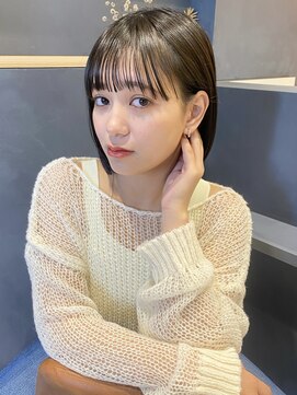 ラミエバイメルト 下北沢(lamie by melt) 花田/切りっぱなしボブ/美髪/ピンクブラウン/ミニボブ/下北沢