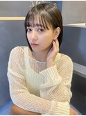 花田/切りっぱなしボブ/美髪/ピンクブラウン/ミニボブ/下北沢