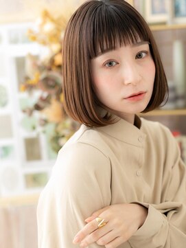 カバーヘア ブリス 大宮西口(COVER HAIR bliss) 大人かわいいぱっつん前髪小顔ミニボブTb5大宮20代30代40代