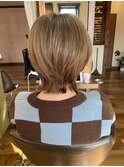 ウルフショート×ベージュカラー