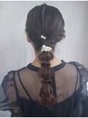 編みおろしスタイル 玉ねぎヘアー