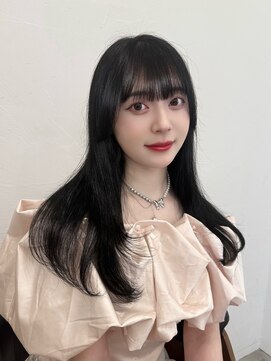 アミー 駒澤(Ammy komazawa) ロング/レイヤー/グレージュ/地毛風カラー/ブルーブラック/前髪