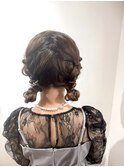 ツインお団子／結婚式ヘアセット