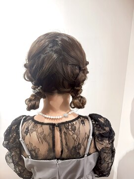 コアブラン 原宿 明治神宮前(CORE blanc) ツインお団子／結婚式ヘアセット