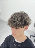 メッシュパーマ/波巻きパーマ/ホワイトメッシュ