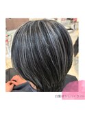白髪ぼかしハイライト　ホワイトカラー